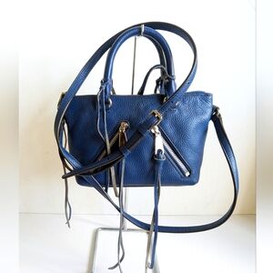 Rebecca Minkoff Mini Micro Motto Leather Satchel Crossbody 💙 Cobalt Blue $199